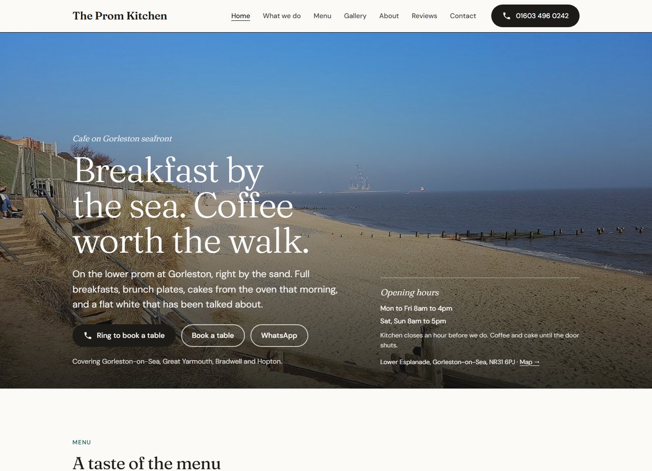 The Prom Kitchen home page